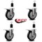Service Caster 5'' Black Poly Swivel 1-1/2'' Expanding Stem Caster Set Total Lock Brake, 4PK SCC-EXTTL20S514-PPUB-BLK-112-4 - alternate 4